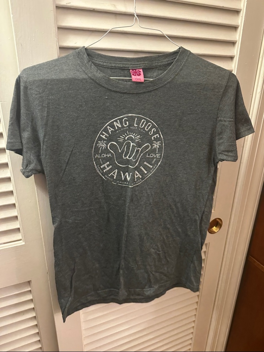 Hang Loose Hawaii Graphic Tee - Gray